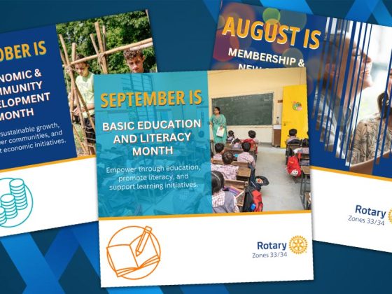 Vier de maandelijkse thema's van Rotary International met deze coole nieuwe tool!